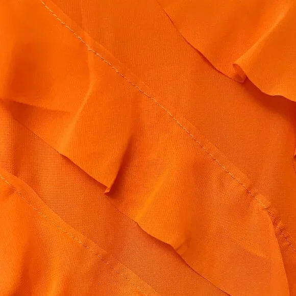 Anewsta Orange Layered Ruffle Maxi Dress - Picture 7 of 15
